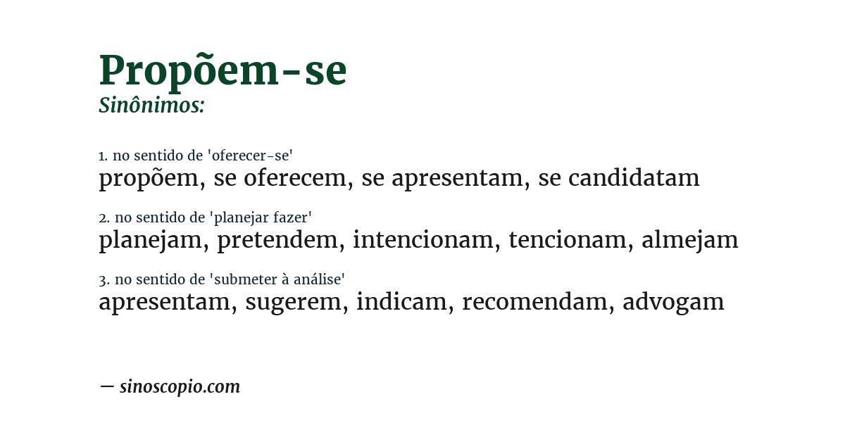 Sinônimo de propõem-se