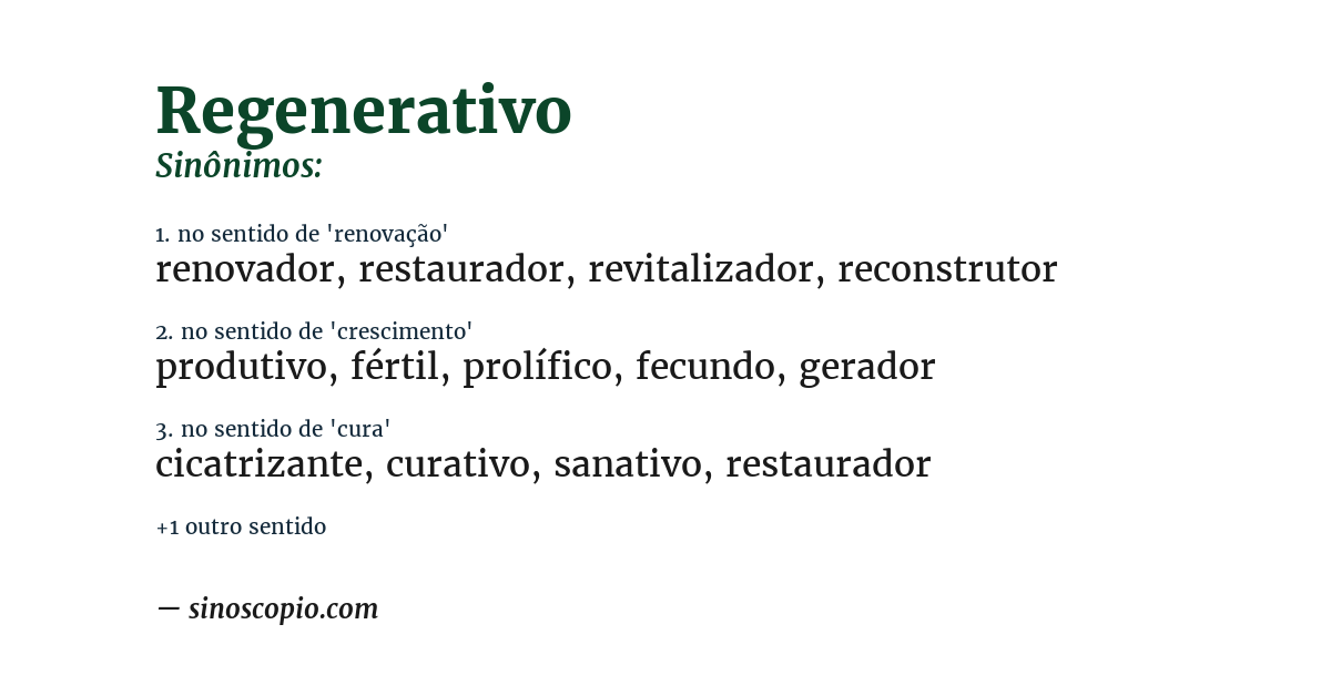 Sinônimo de regenerativo