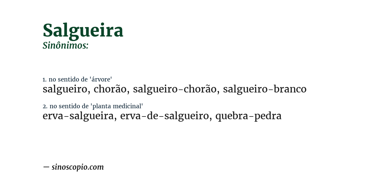 Sinônimo de salgueira