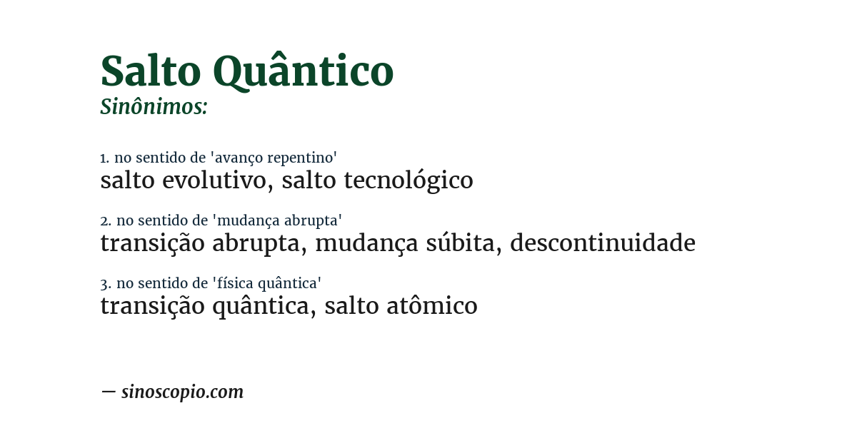 Sinônimo de salto quântico