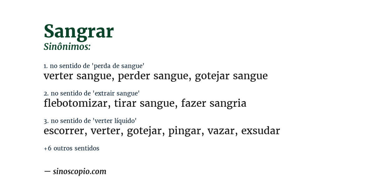 Sinônimo de sangrar