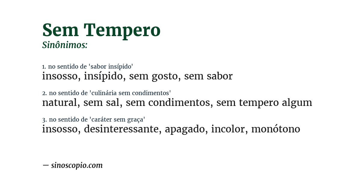 Sinônimo de sem tempero