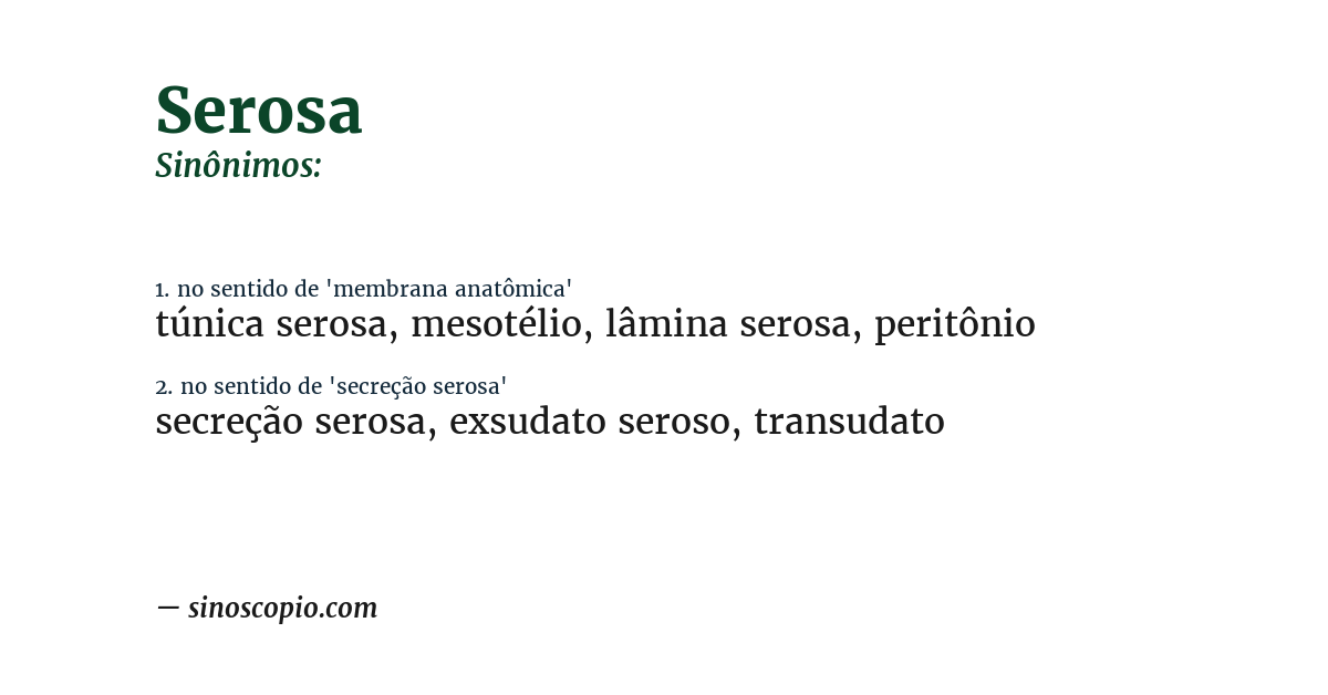 Sinônimo de serosa