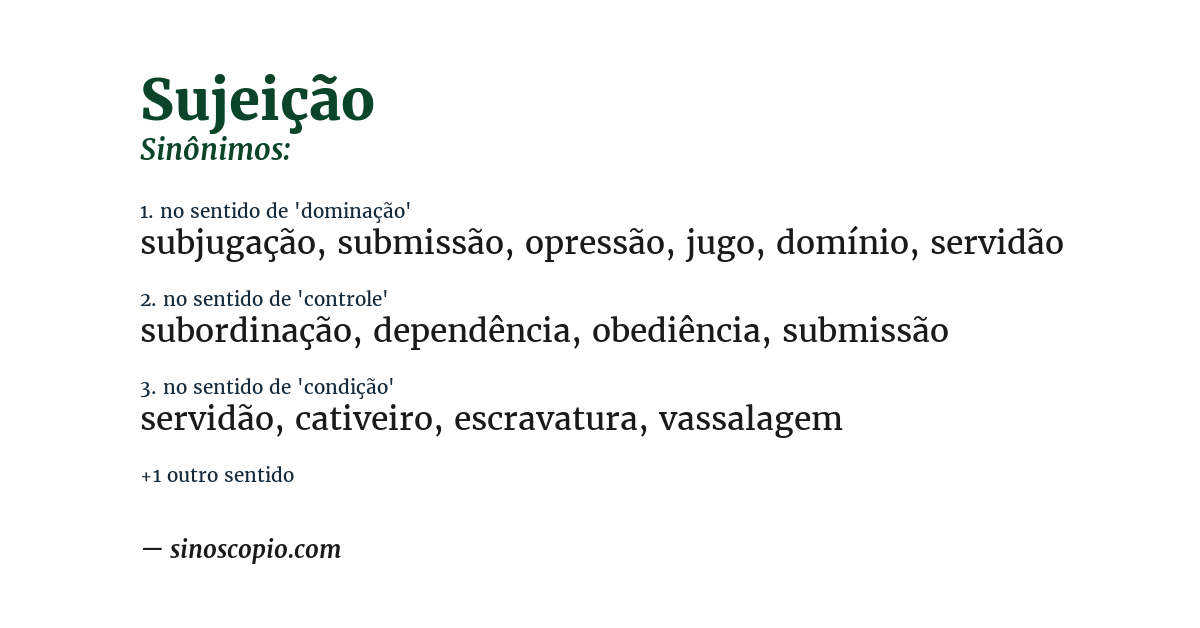 Sinônimo de sujeição