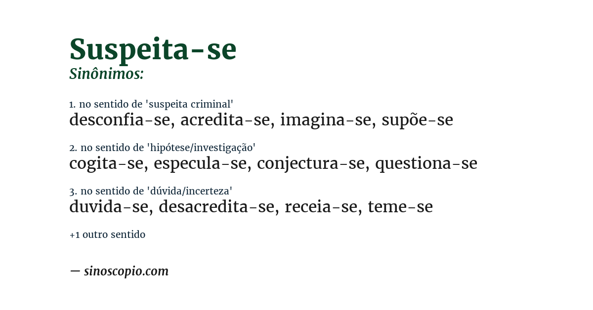 Sinônimo de suspeita-se