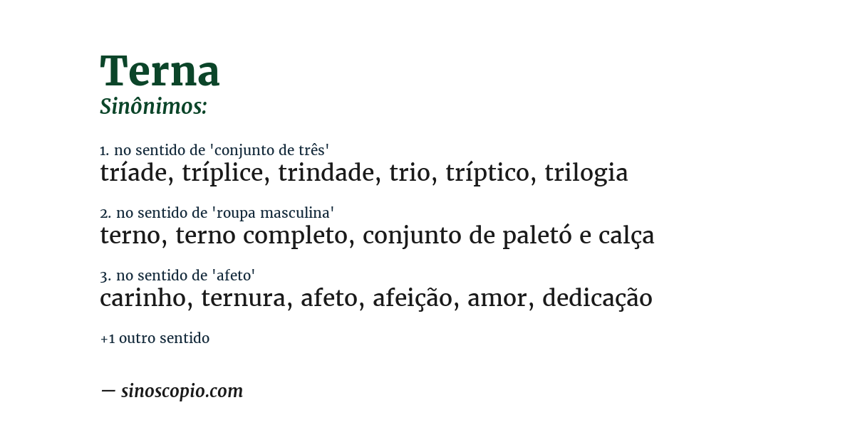 Sinônimo de terna