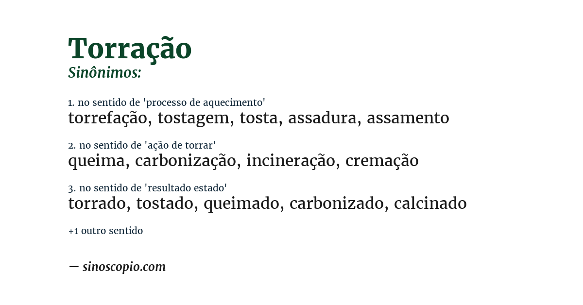 Sinônimo de torração