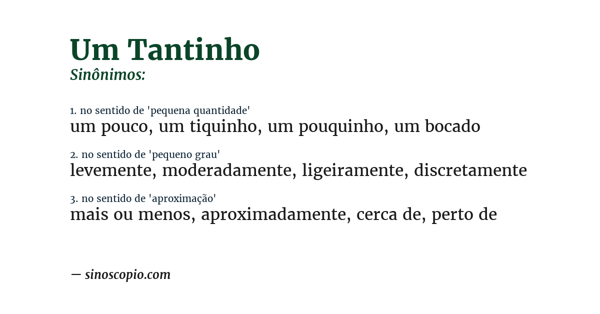 Sinônimo de um tantinho