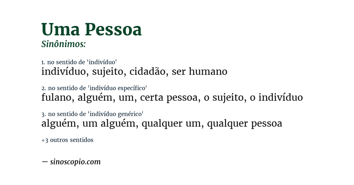 Sinônimo de uma pessoa