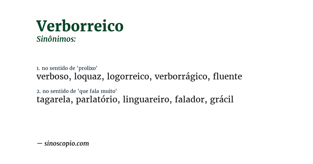 Sinônimo de verborreico