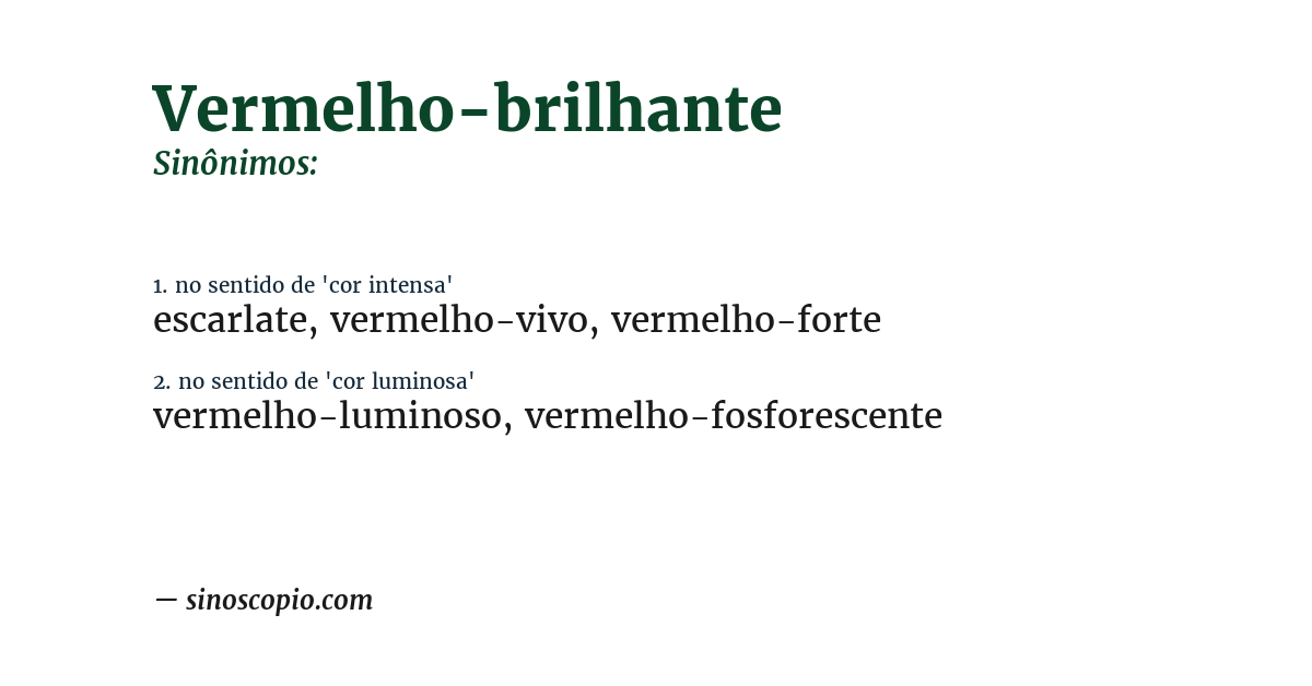 Sinônimo de vermelho-brilhante
