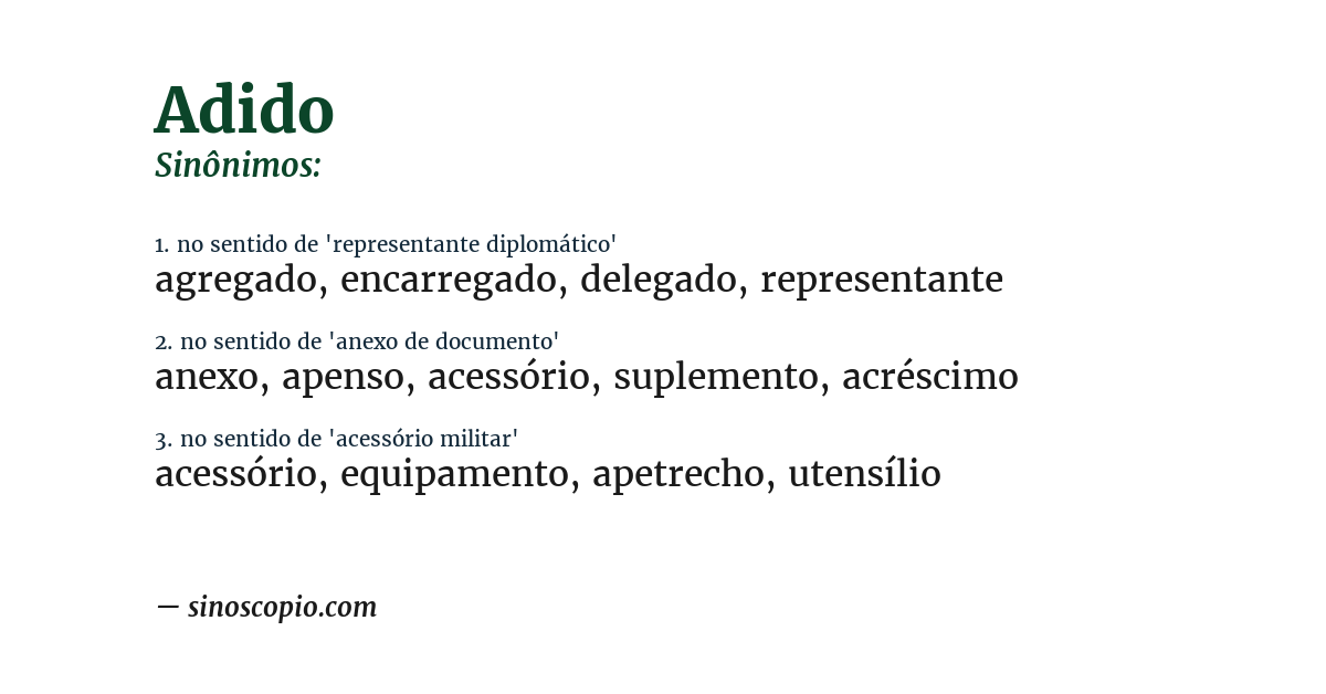 Sinônimo de adido