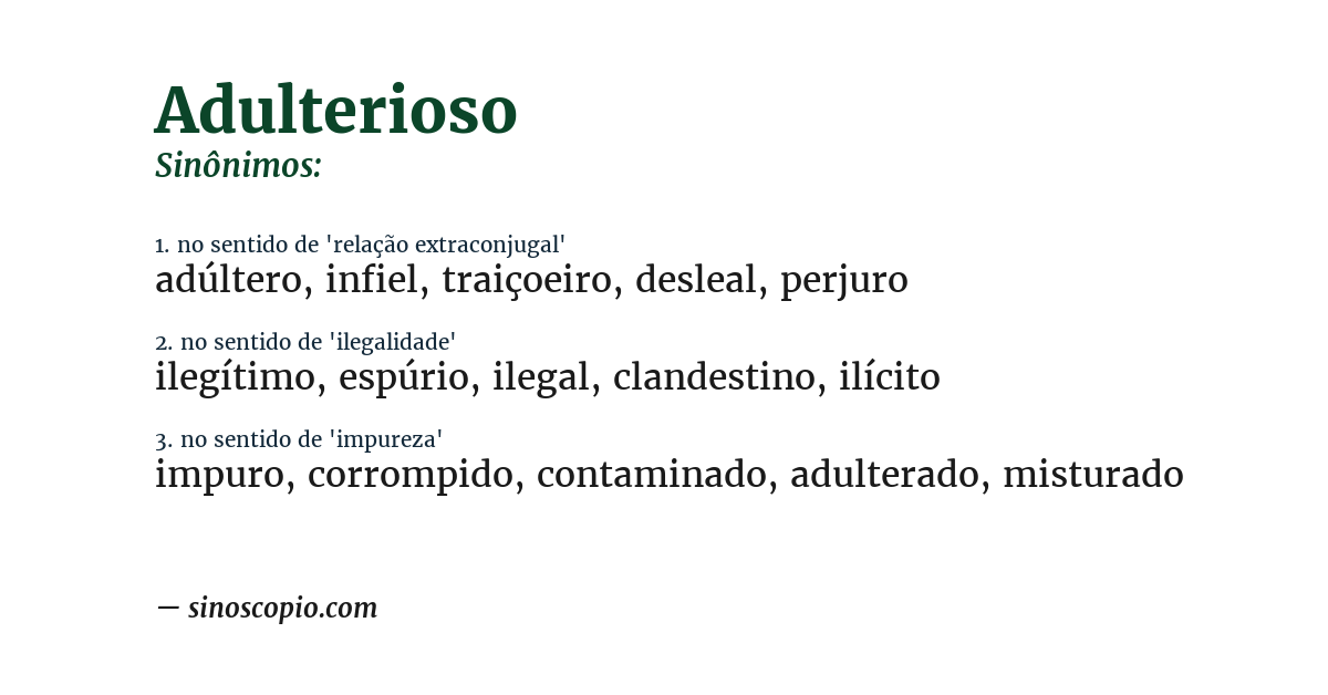 Sinônimo de adulterioso