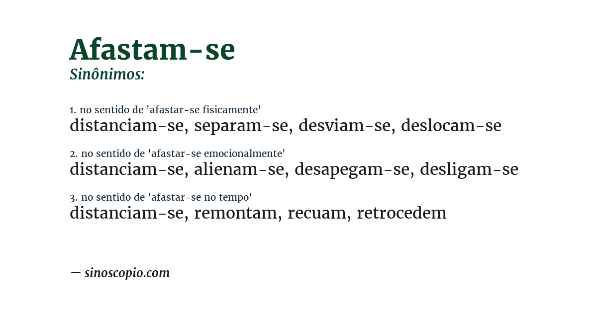 Sinônimo de afastam-se