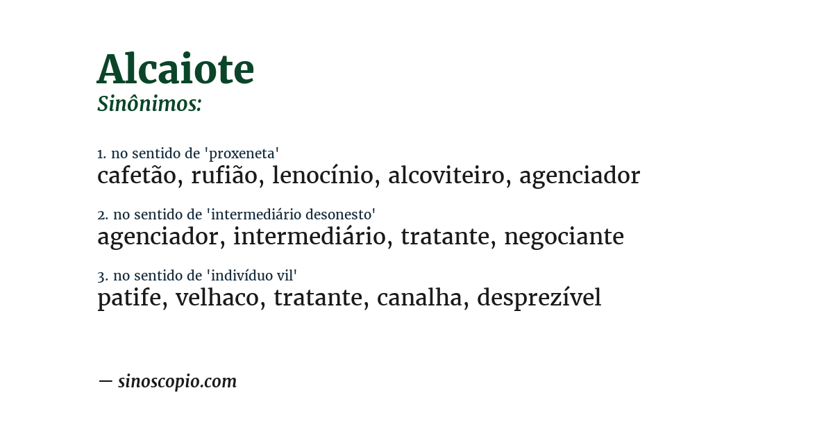 Sinônimo de alcaiote