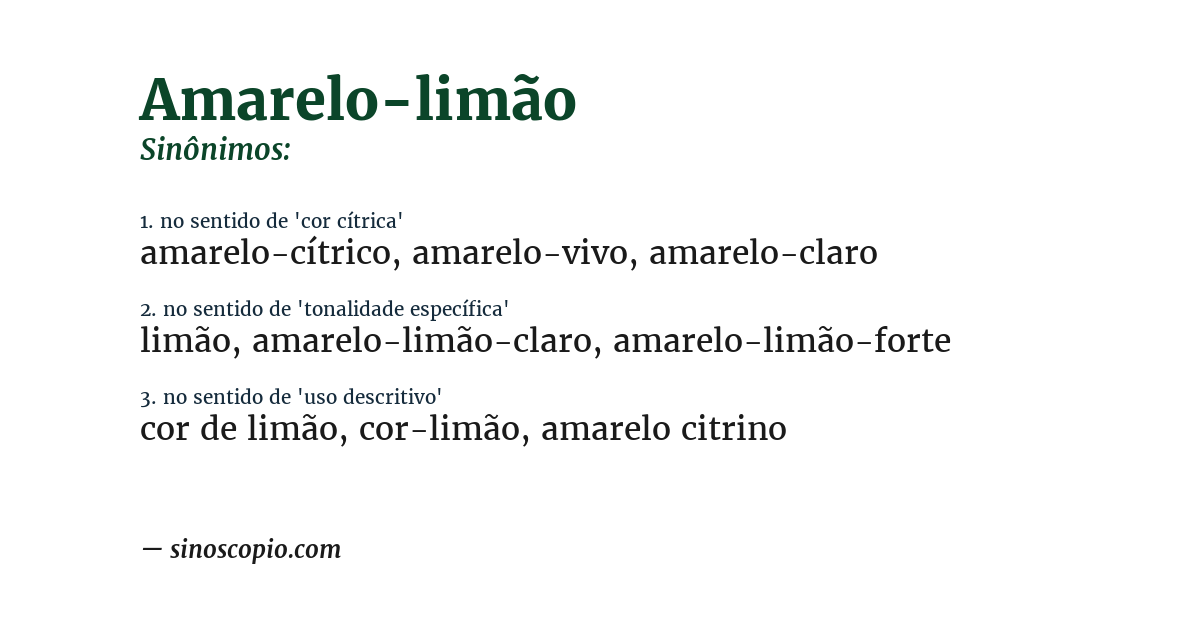 Sinônimo de amarelo-limão
