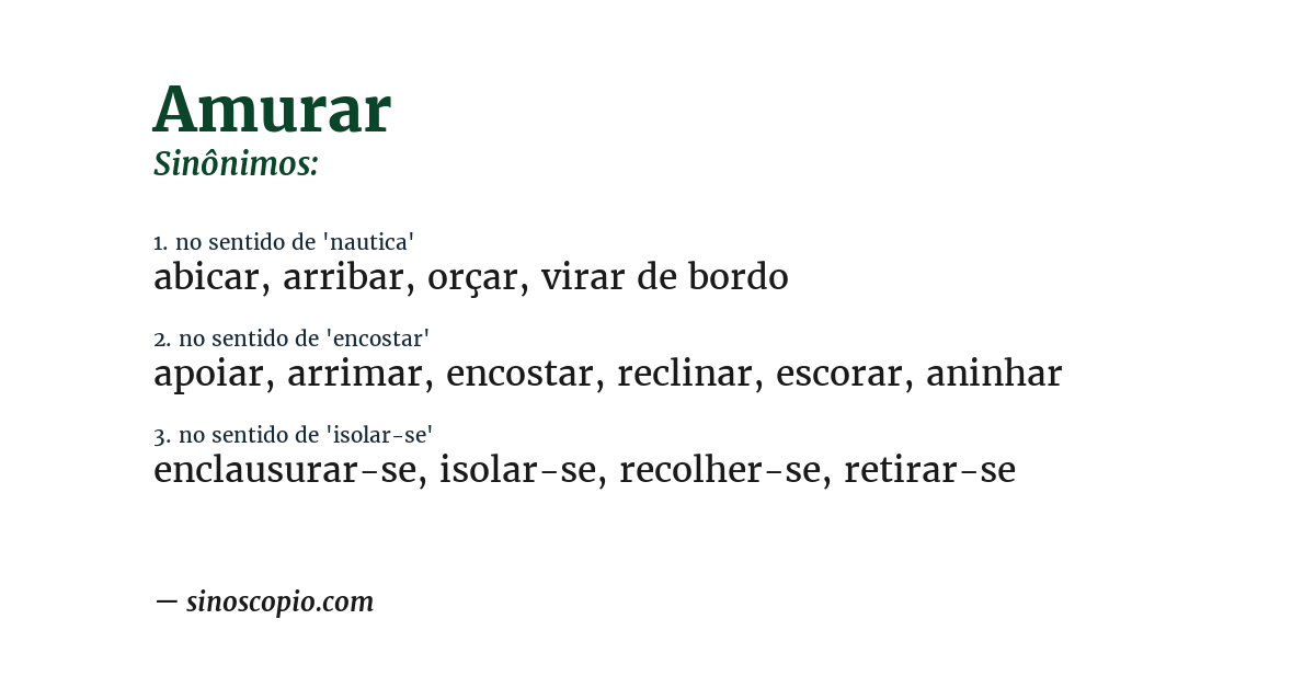 Sinônimo de amurar