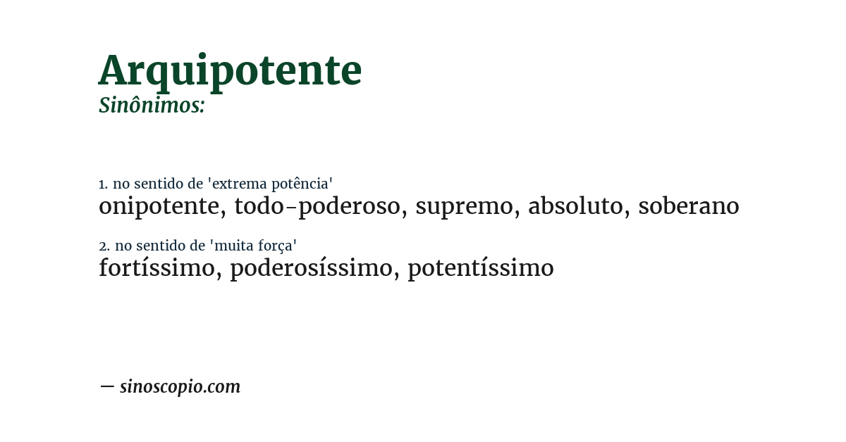 Sinônimo de arquipotente