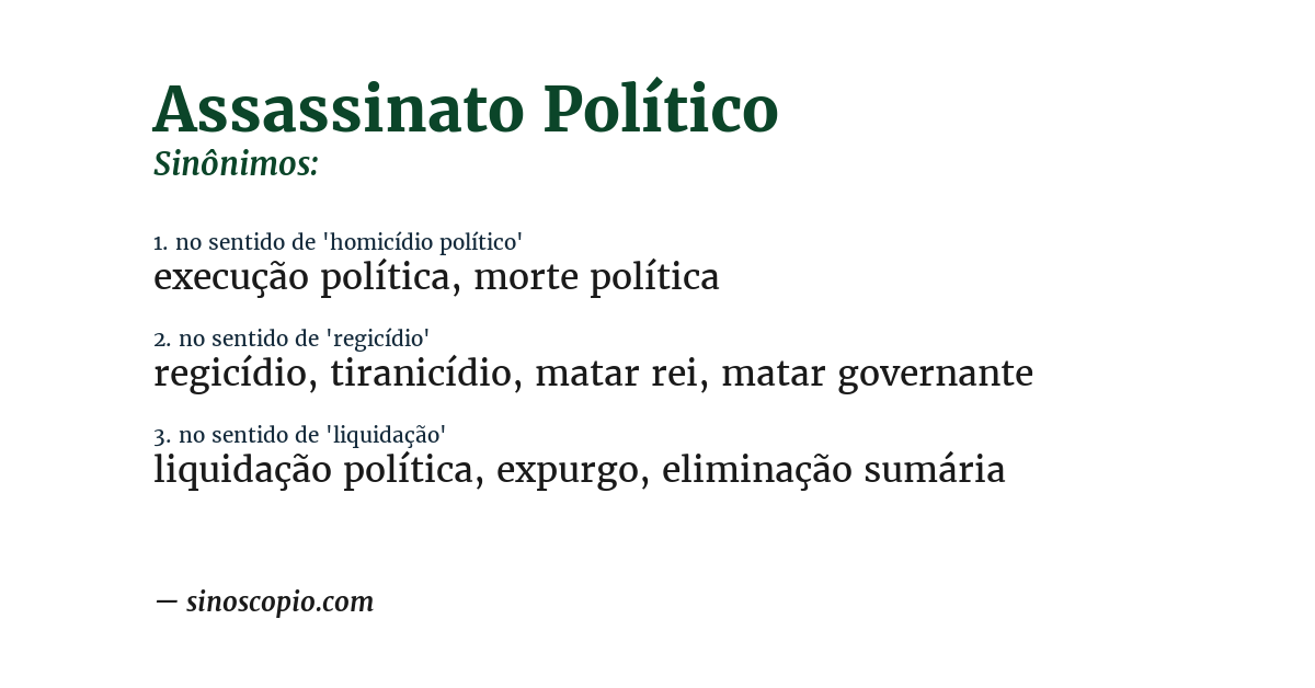 Sinônimo de assassinato político