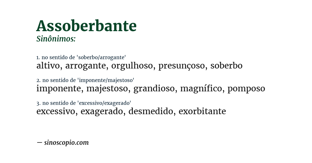 Sinônimo de assoberbante