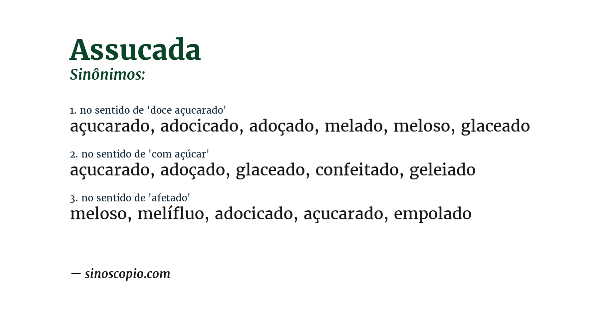 Sinônimo de assucada