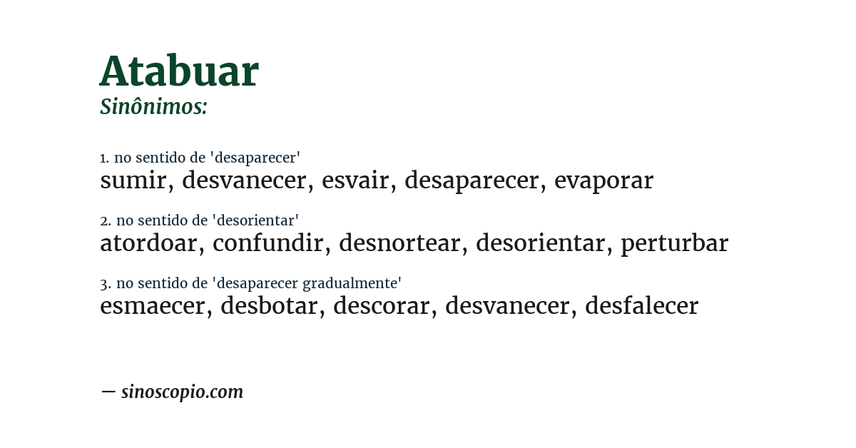 Sinônimo de atabuar