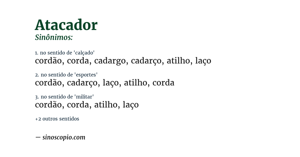 Sinônimo de atacador