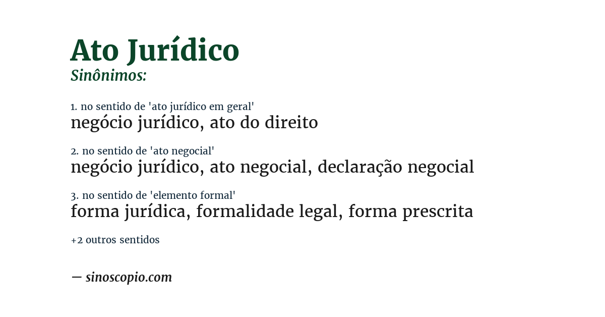 Sinônimo de ato jurídico