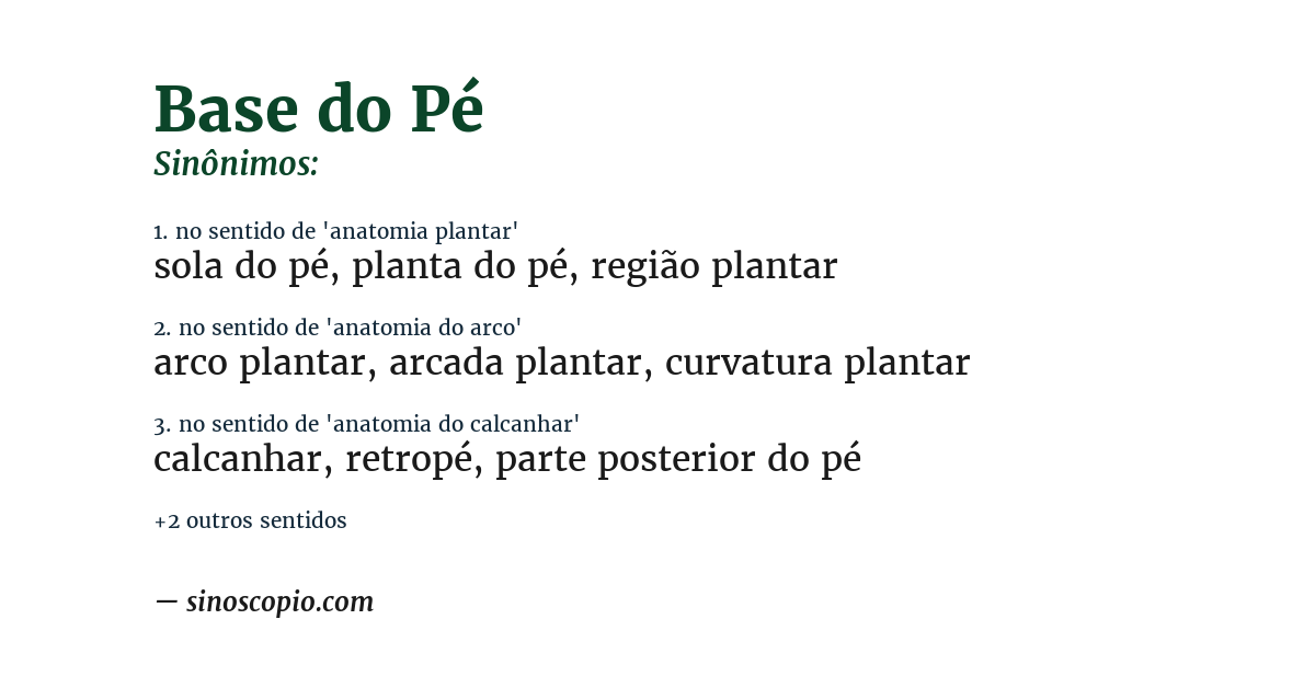 Sinônimo de base do pé