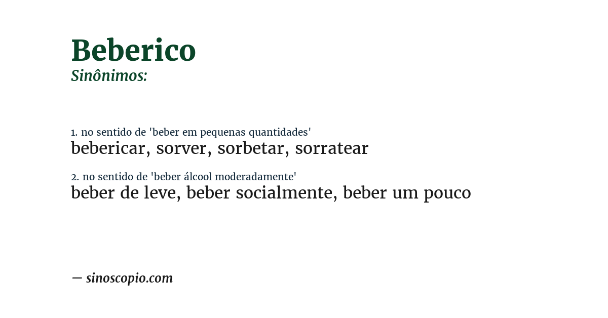 Sinônimo de beberico