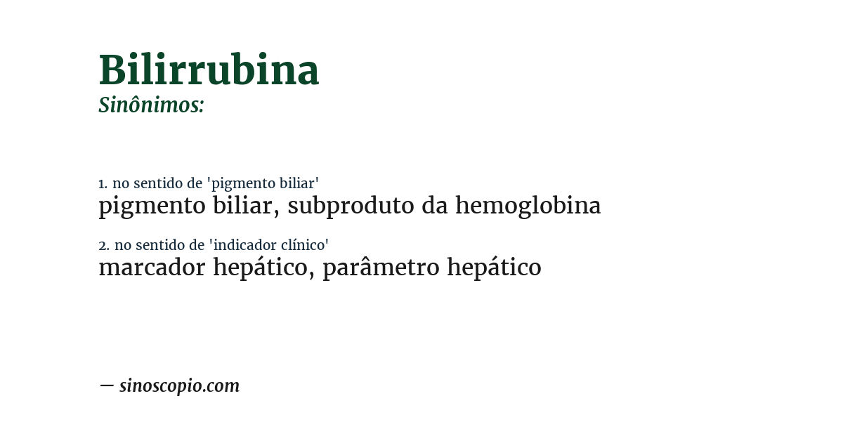 Sinônimo de bilirrubina