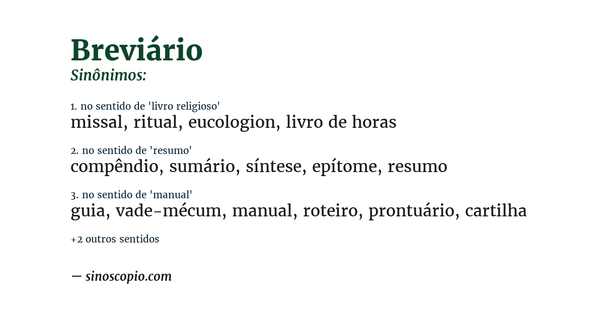 Sinônimo de breviário