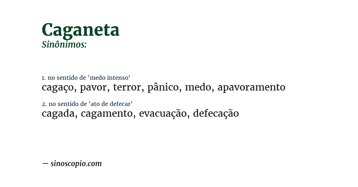 Sinônimo de caganeta