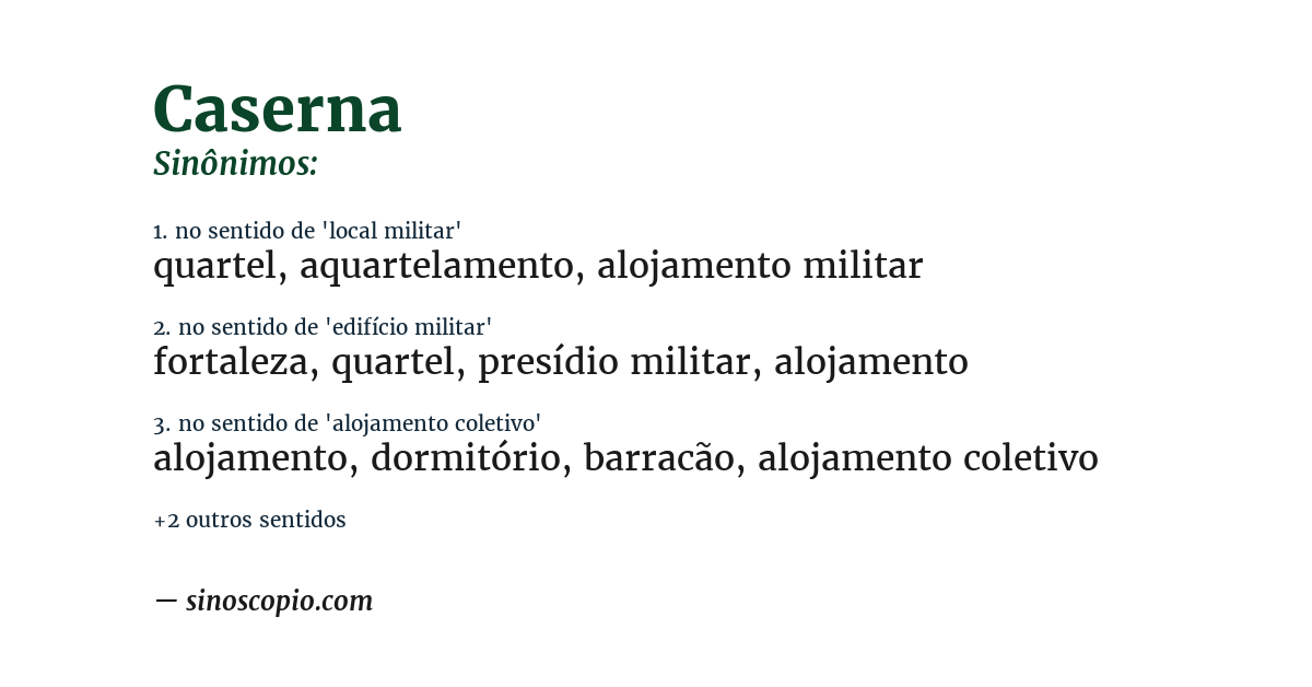 Sinônimo de caserna