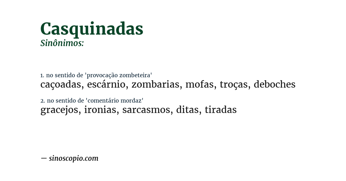 Sinônimo de casquinadas