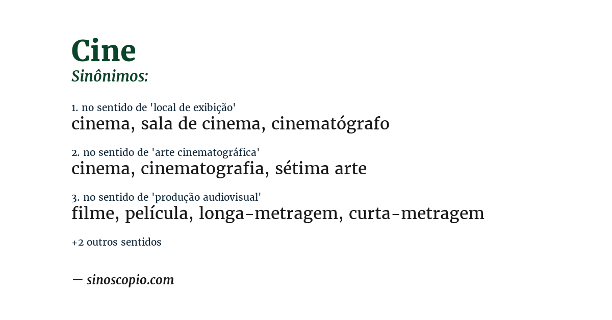 Sinônimo de cine