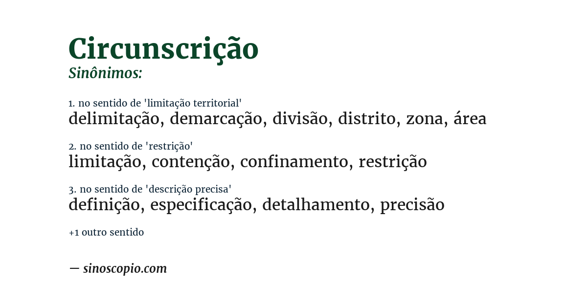 Sinônimo de circunscrição
