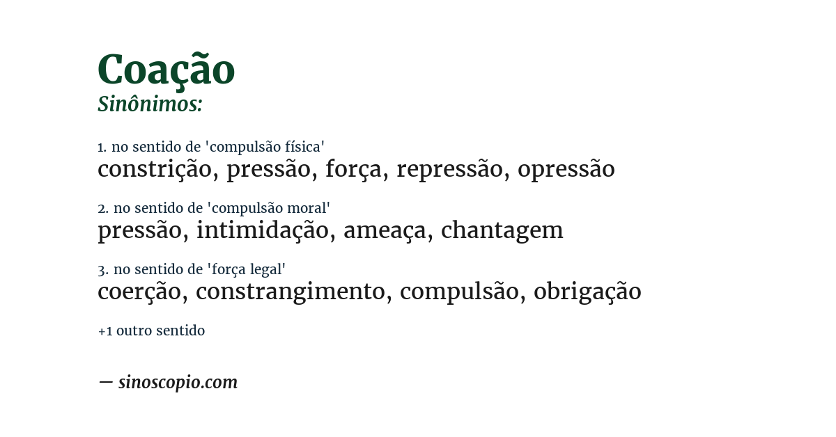 Sinônimo de coação