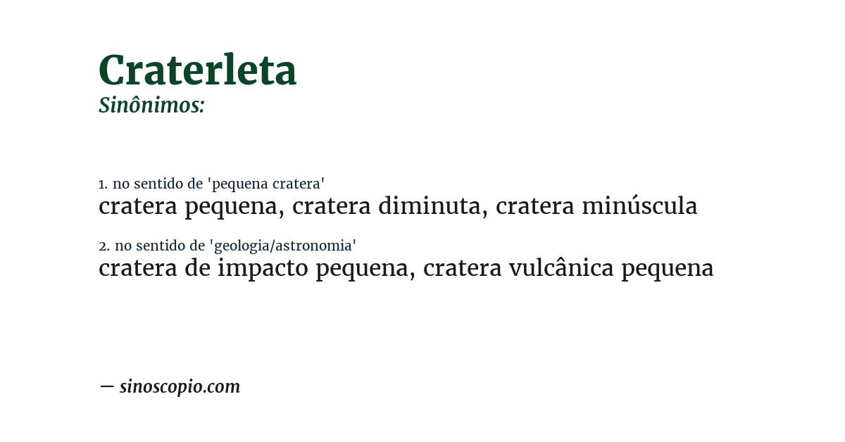 Sinônimo de craterleta