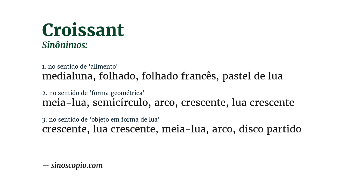 Sinônimo de croissant