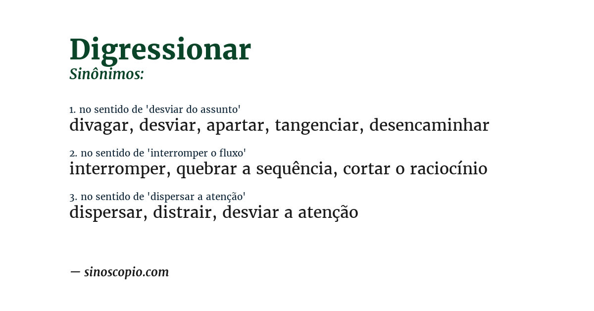 Sinônimo de digressionar