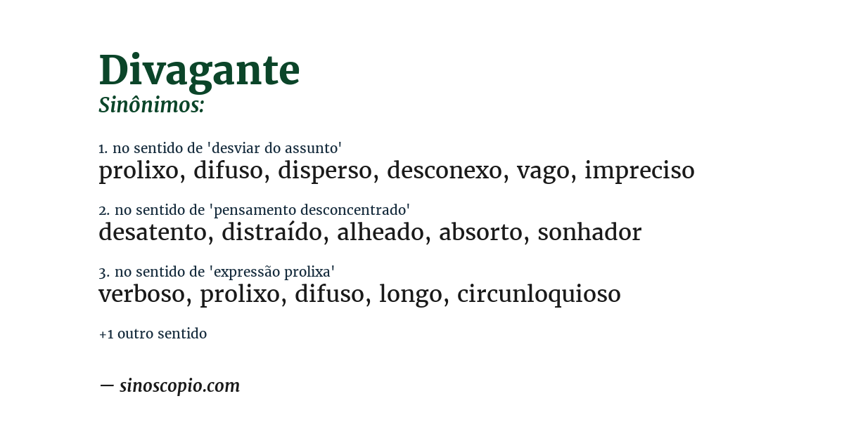 Sinônimo de divagante