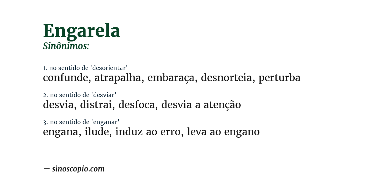 Sinônimo de engarela