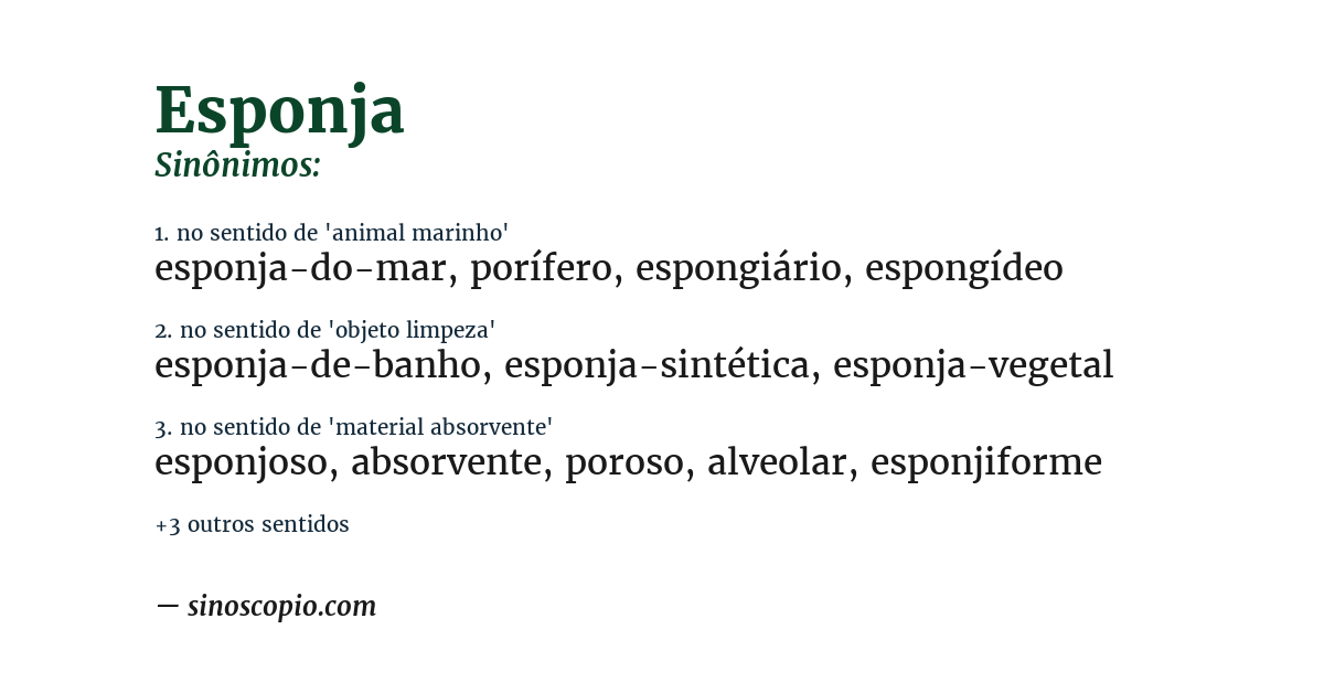 Sinônimo de esponja