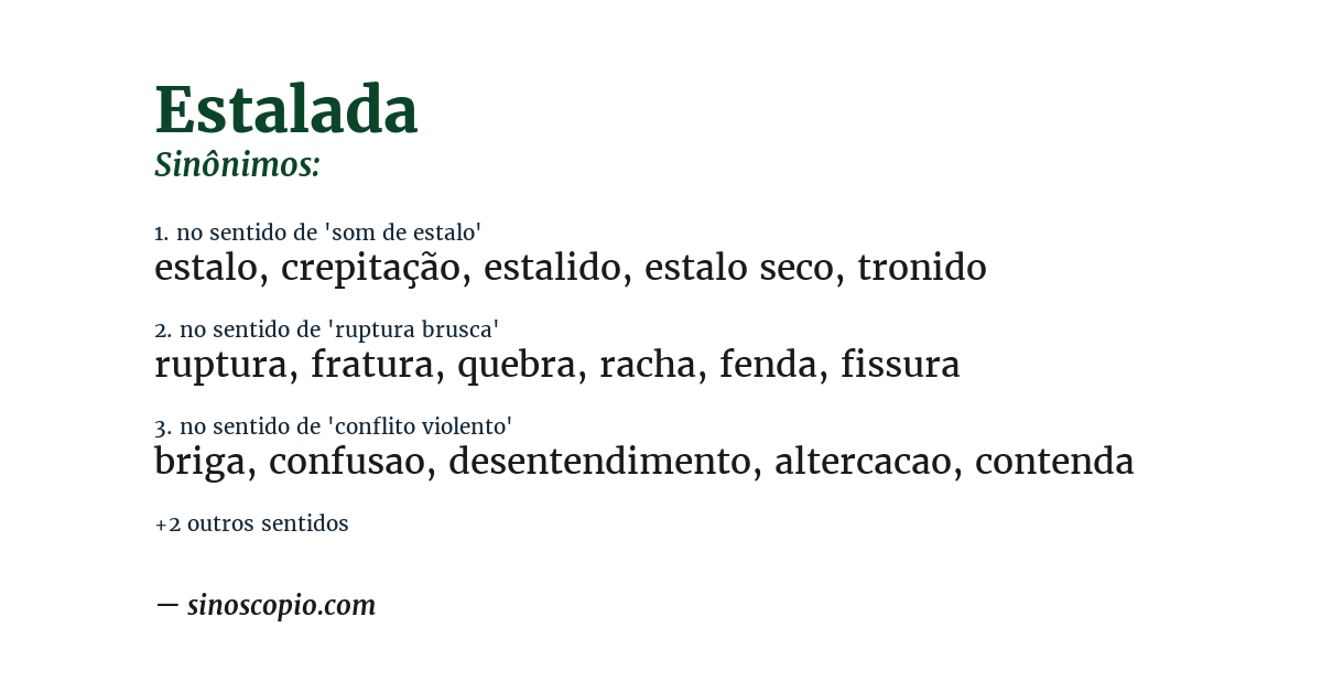 Sinônimo de estalada