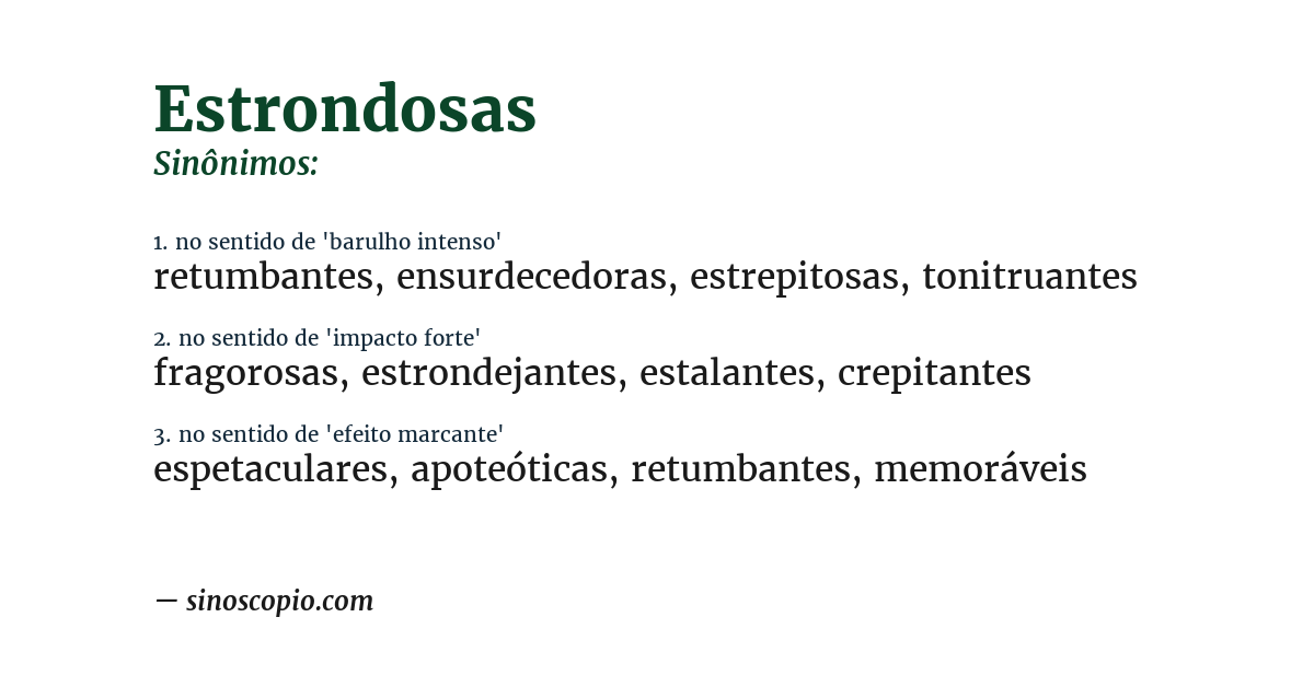 Sinônimo de estrondosas