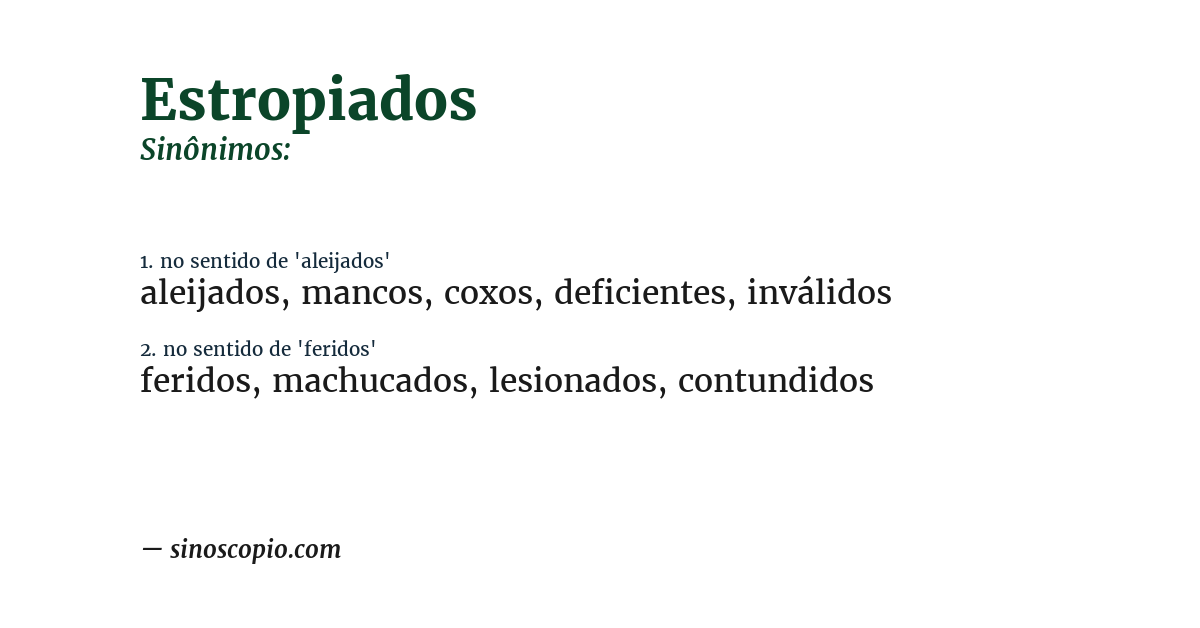 Sinônimo de estropiados