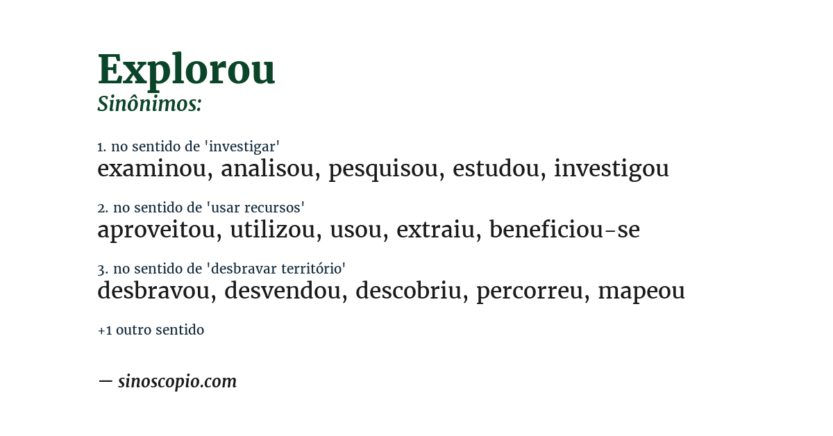 Sinônimo de explorou