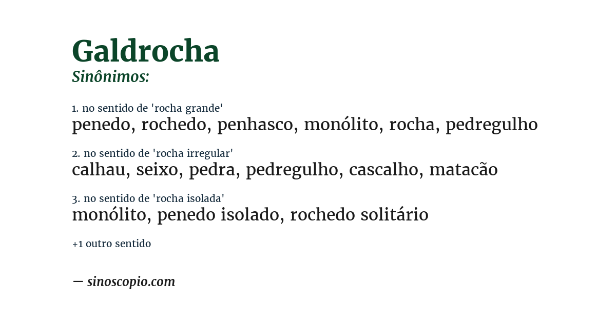 Sinônimo de galdrocha