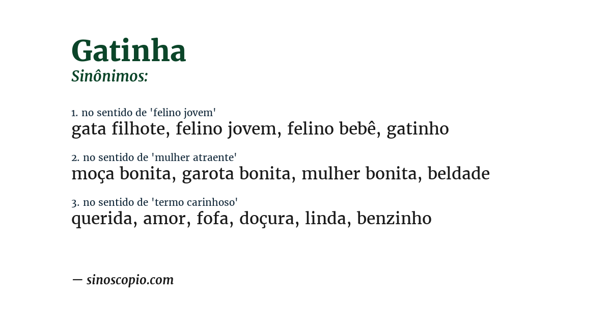 Sinônimo de gatinha
